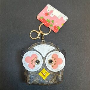 ❤️🦉🤎Brown Triangle Design Owl Backpack Keychain Pouch🤎🦉❤️